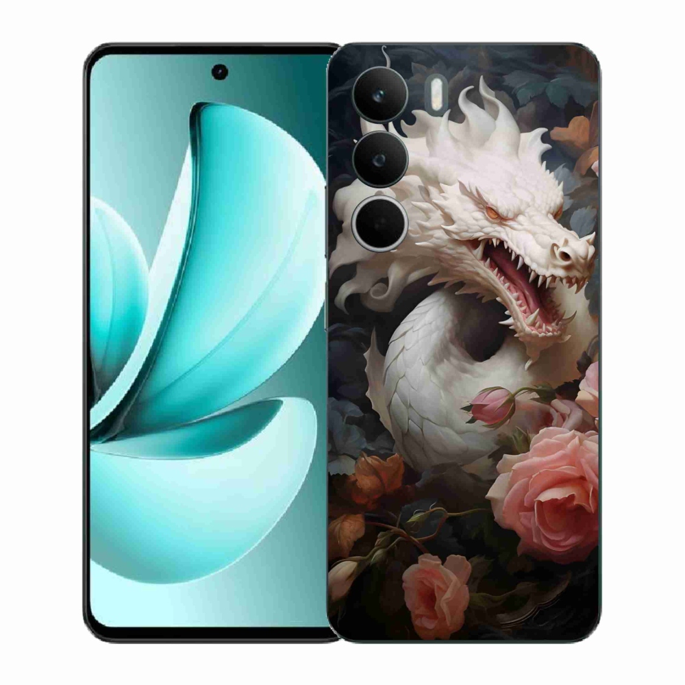 Gelový kryt mmCase na Realme C71 - bílý drak