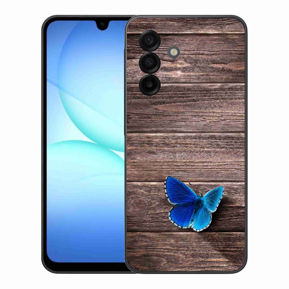Gelový kryt mmCase na Samsung Galaxy A17 4G/5G - modrý motýl 1