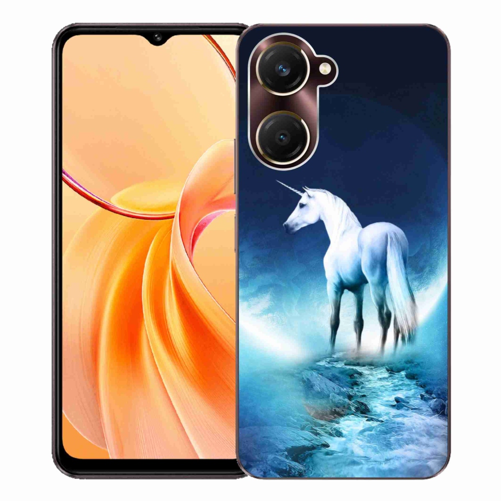 Gelový kryt mmCase na Vivo Y28s 5G - bílý jednorožec
