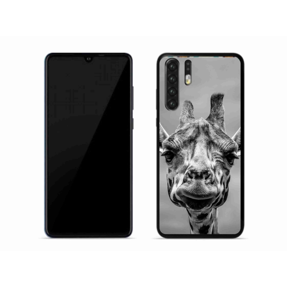 Gelový kryt mmCase na mobil Huawei P30 Pro - černobílá žirafa