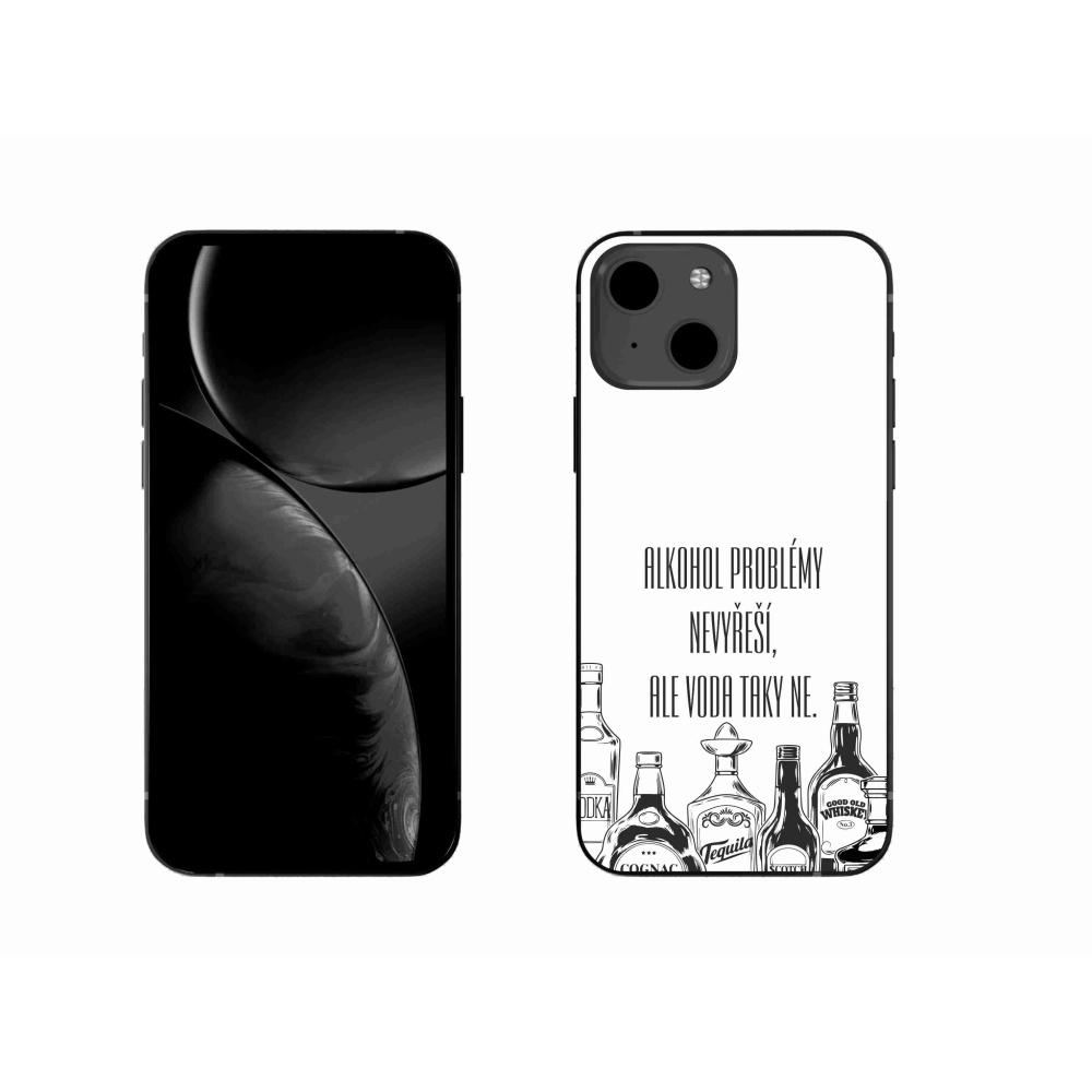 Gelový kryt mmCase na iPhone 13 6.1 - vtipný text bílé pozadí