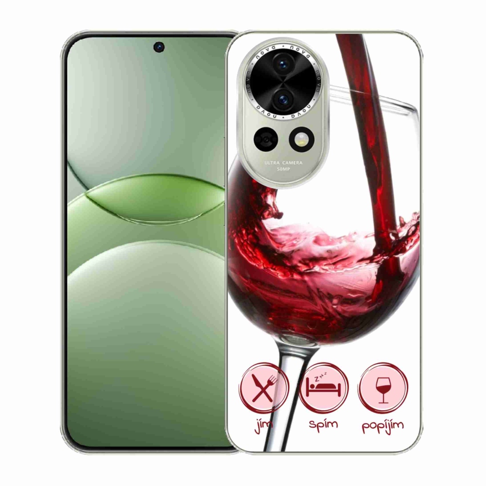 Gelový kryt mmCase na Huawei Nova 13 5G - sklenička vína červené