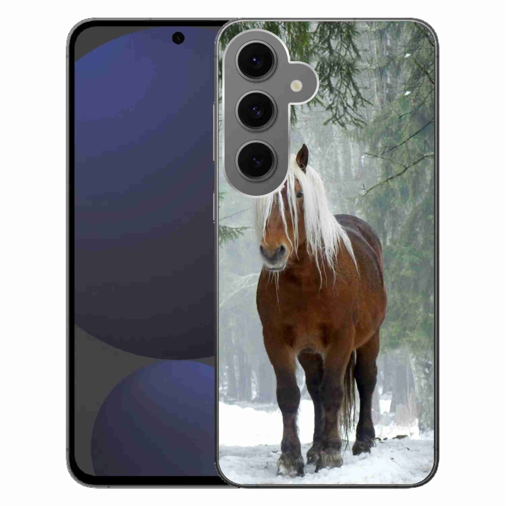 Gelový obal mmCase na Samsung Galaxy S24 FE - kůň v lese
