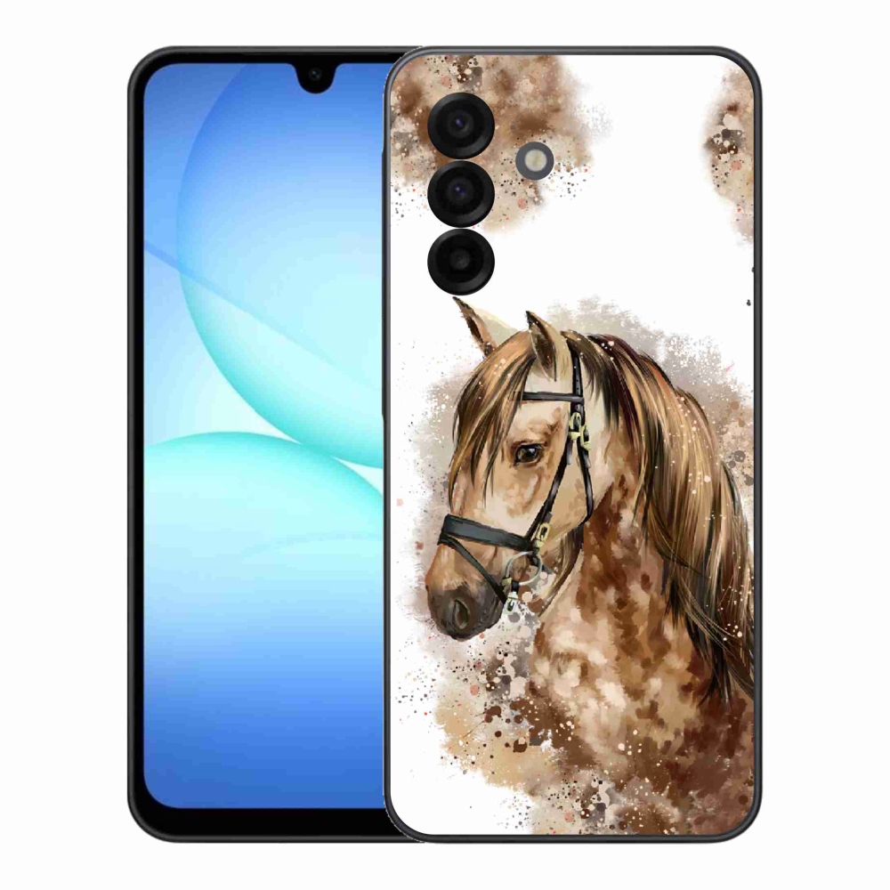 Gelový kryt mmCase na Samsung Galaxy A17 4G/5G - hnědý kreslený kůň