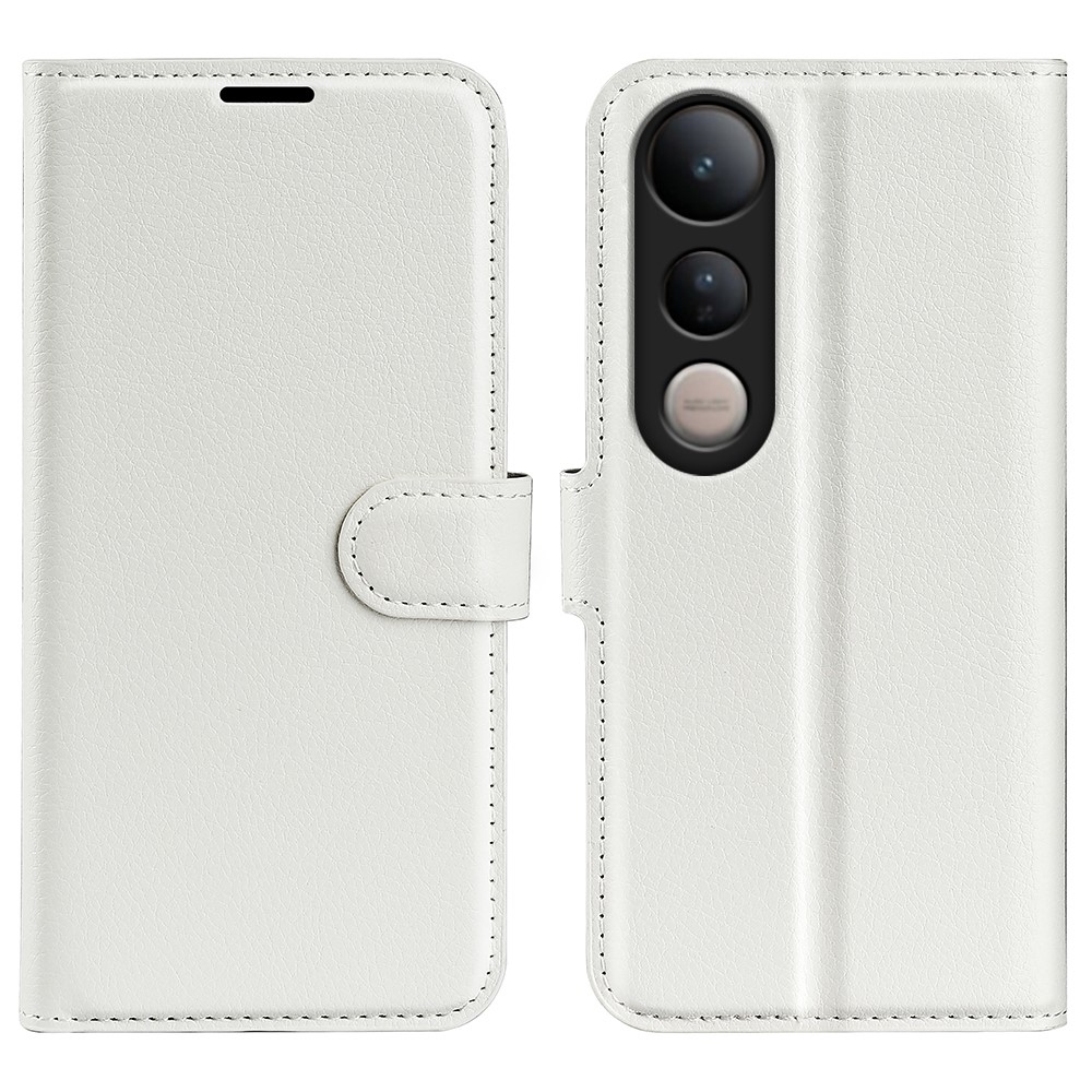Litchi knížkové pouzdro na Vivo V50 Lite 4G/5G - bílé