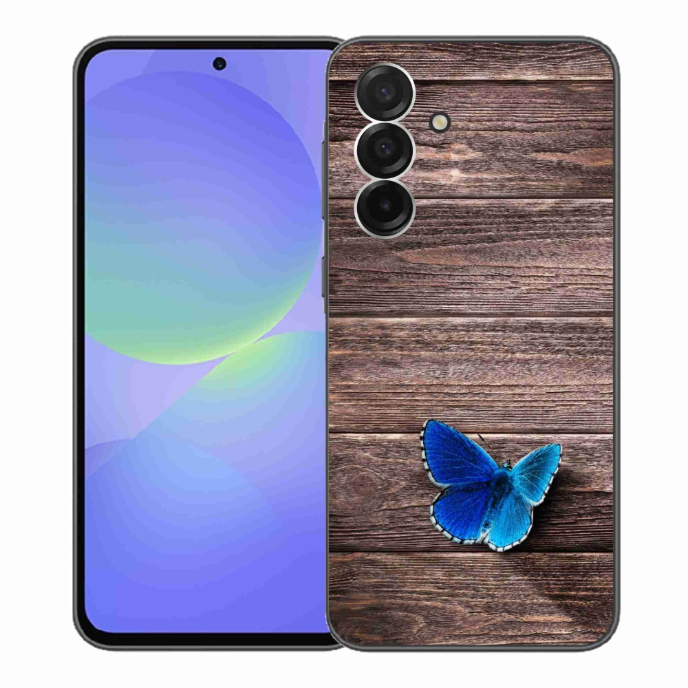 Gelový kryt mmCase na Samsung Galaxy A36 5G - modrý motýl 1