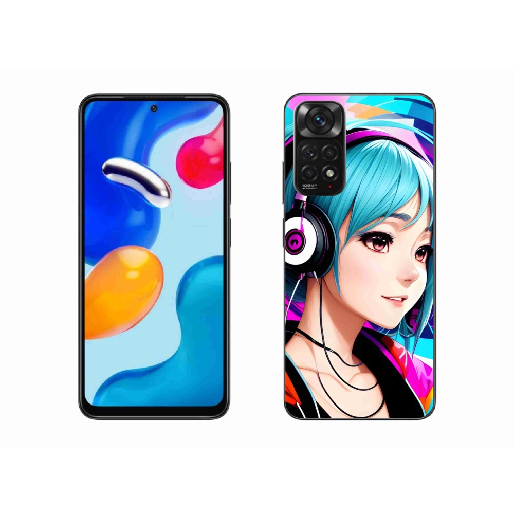 Gelový kryt mmCase na Xiaomi Redmi Note 11S 4G - dívka se sluchátky