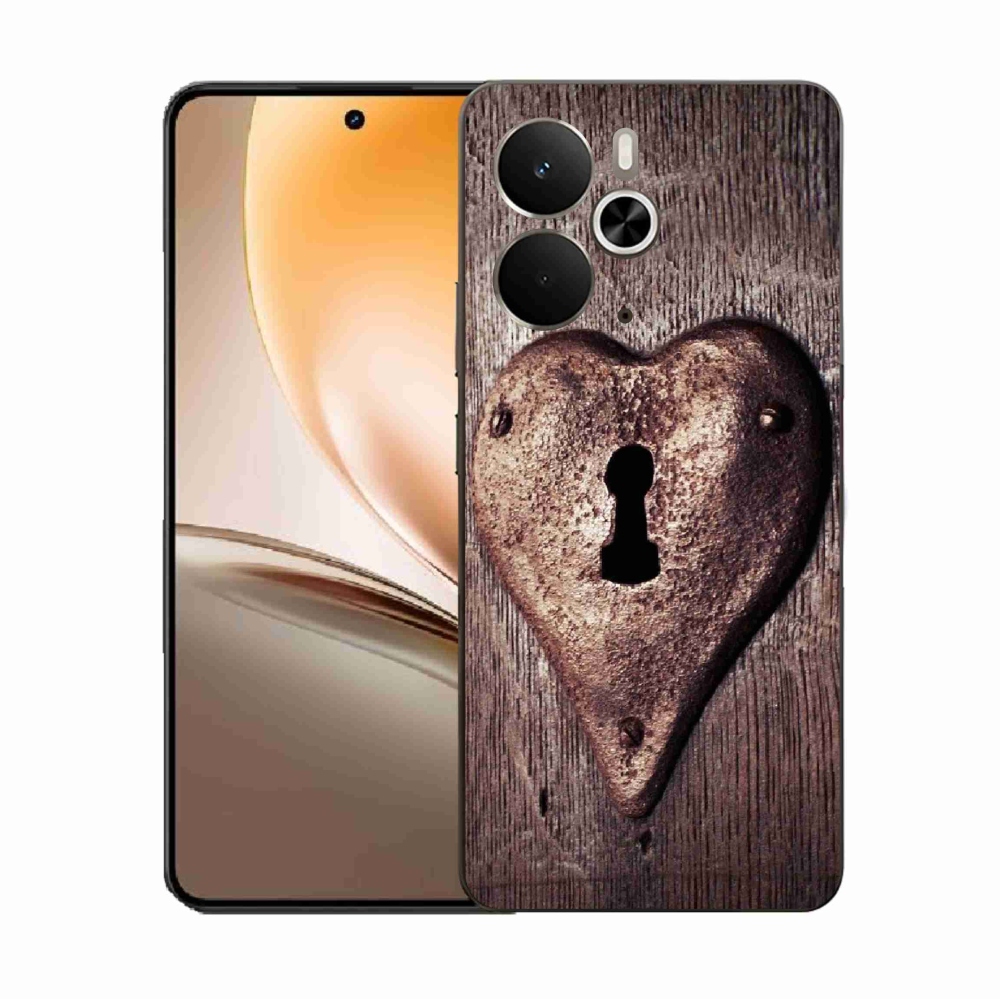 Gelový kryt mmCase na Realme 14 5G - zámek ve tvaru srdce