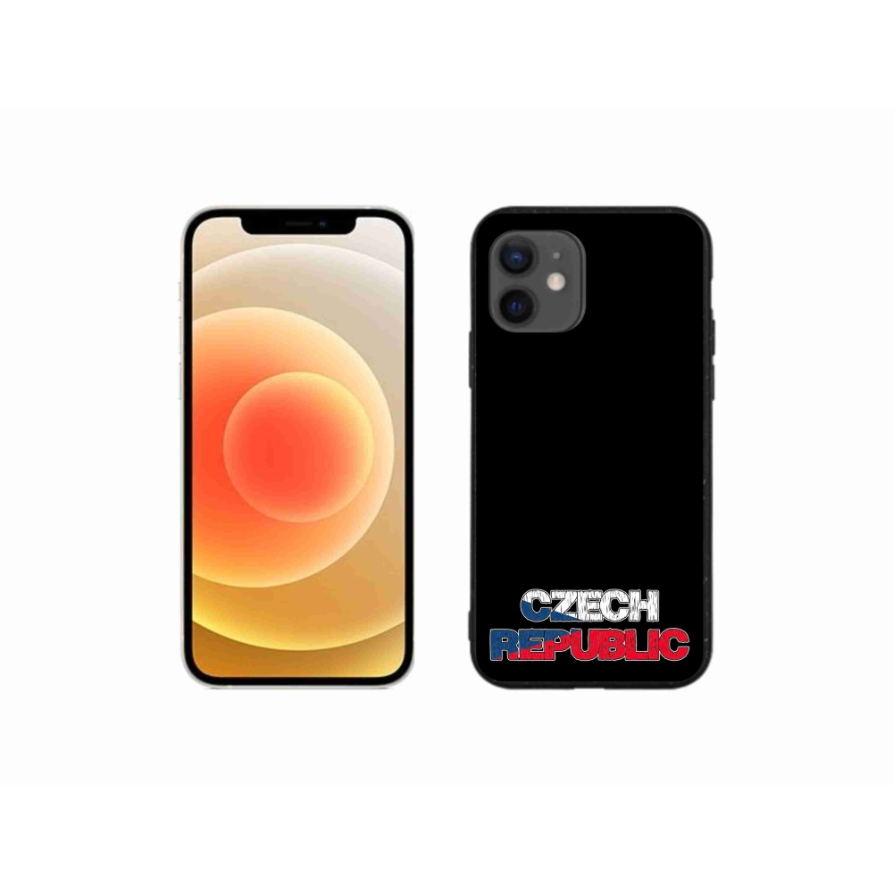 Gelový kryt mmCase na iPhone 12 mini - Czech Republic černé pozadí