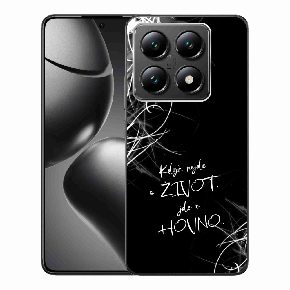 Gelový kryt mmCase na Xiaomi 14T - vtipný text 16 černé pozadí
