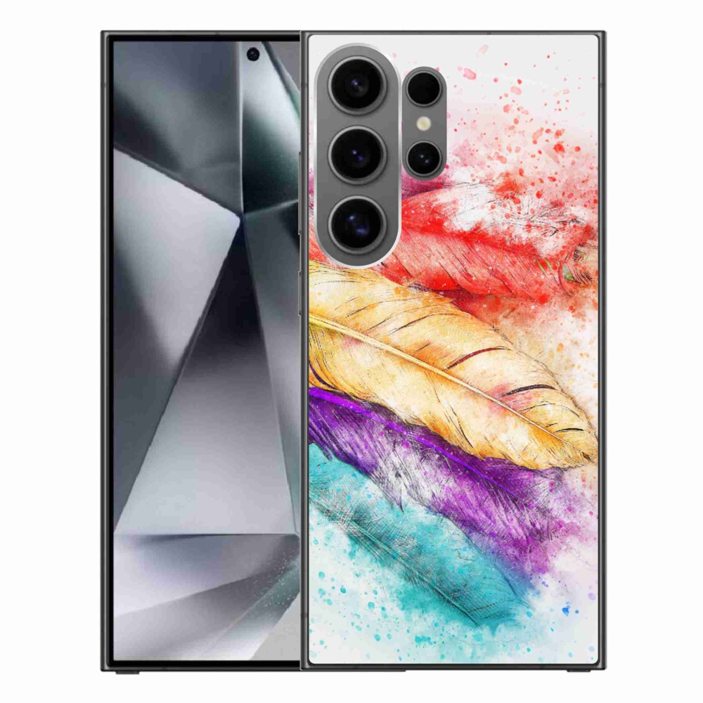 Gelový kryt mmCase na Samsung Galaxy S24 Ultra - barevné peří