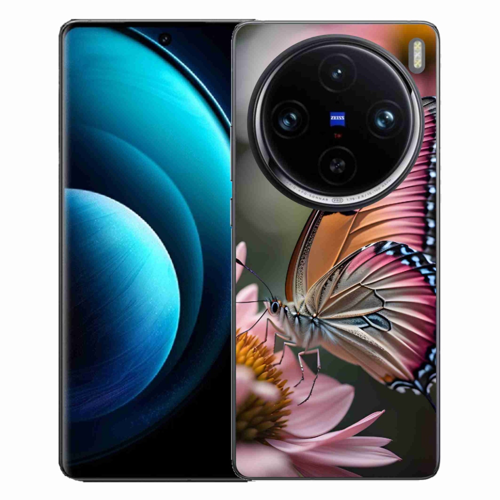 Gelový kryt mmCase na Vivo X100 Pro 5G - barevný motýl