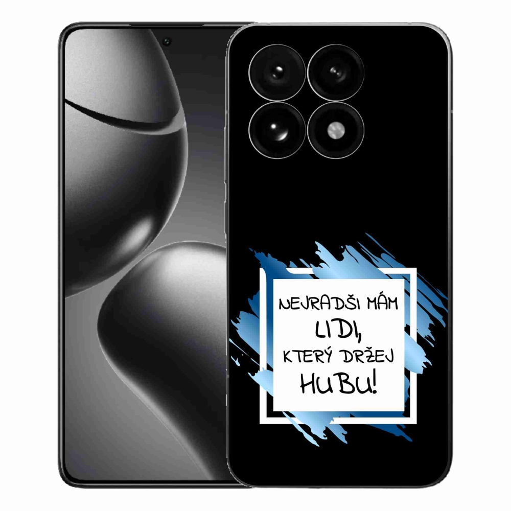 Gelový kryt mmCase na Xiaomi 15T - vtipný text 7 bíločerné pozadí