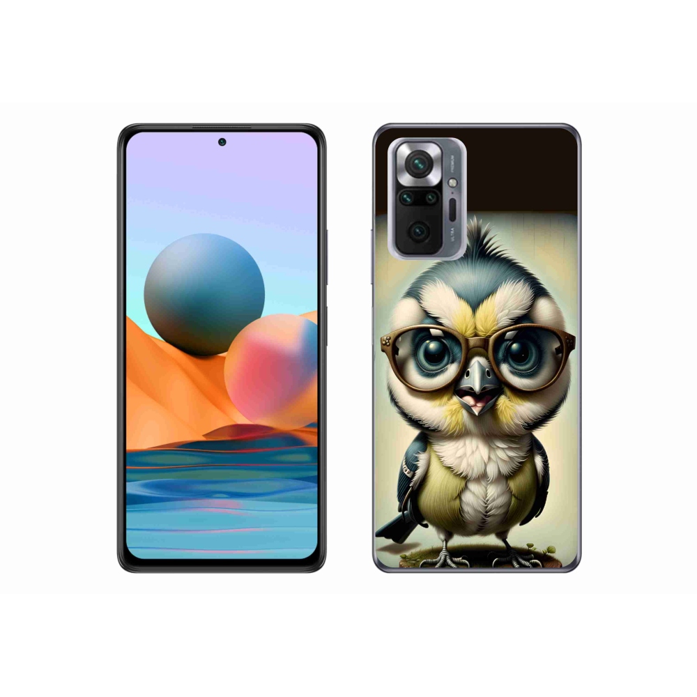 Gelový kryt mmCase na Xiaomi Redmi Note 10 Pro - mládě s brýlemi