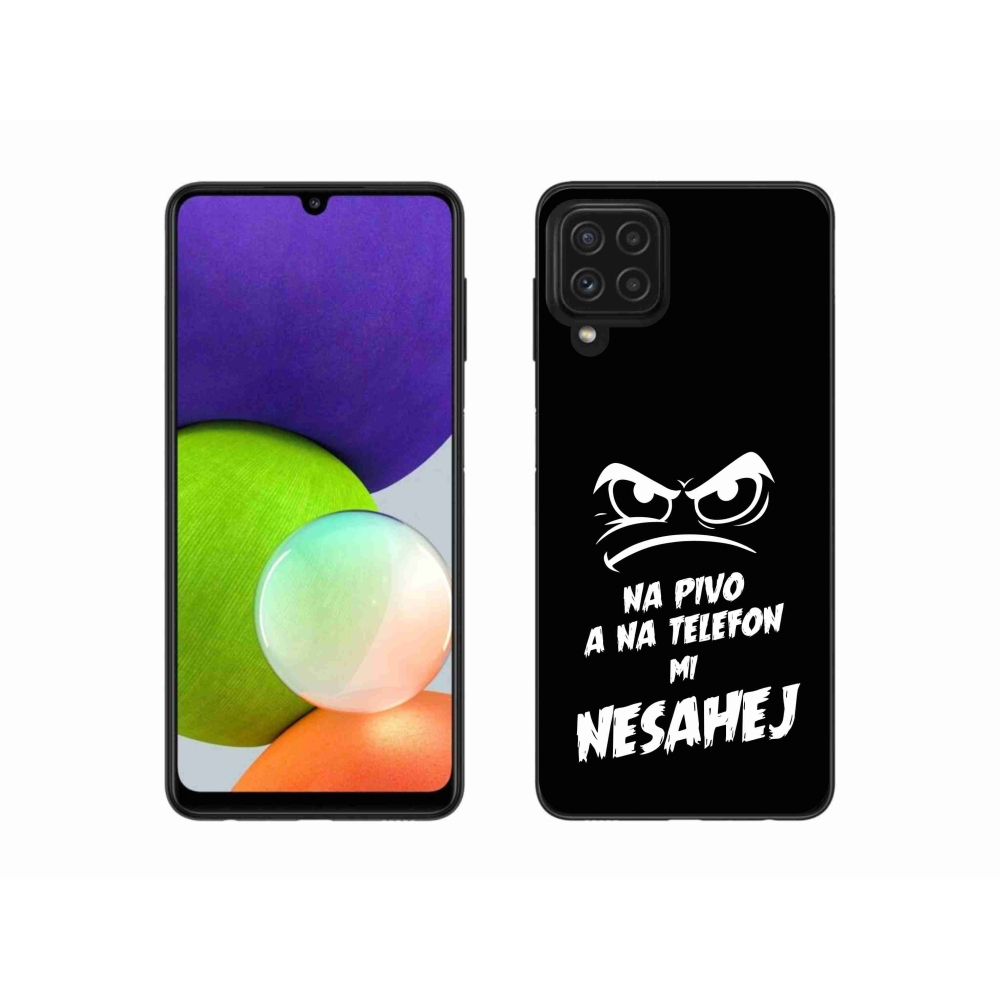 Gelový kryt mmCase na Samsung Galaxy A22 4G - pivní motiv 2 černé pozadí