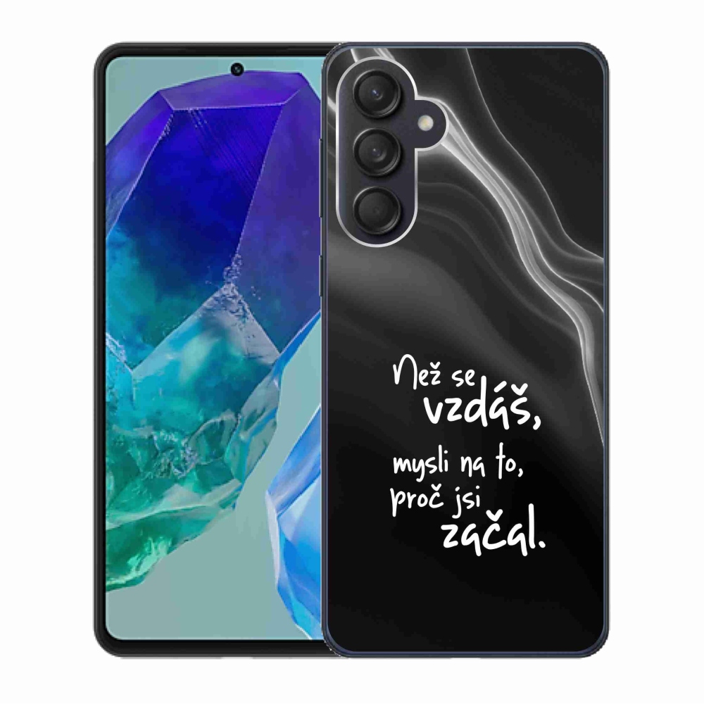 Gelový kryt mmCase na Samsung Galaxy M55 5G - citát 2 černé pozadí