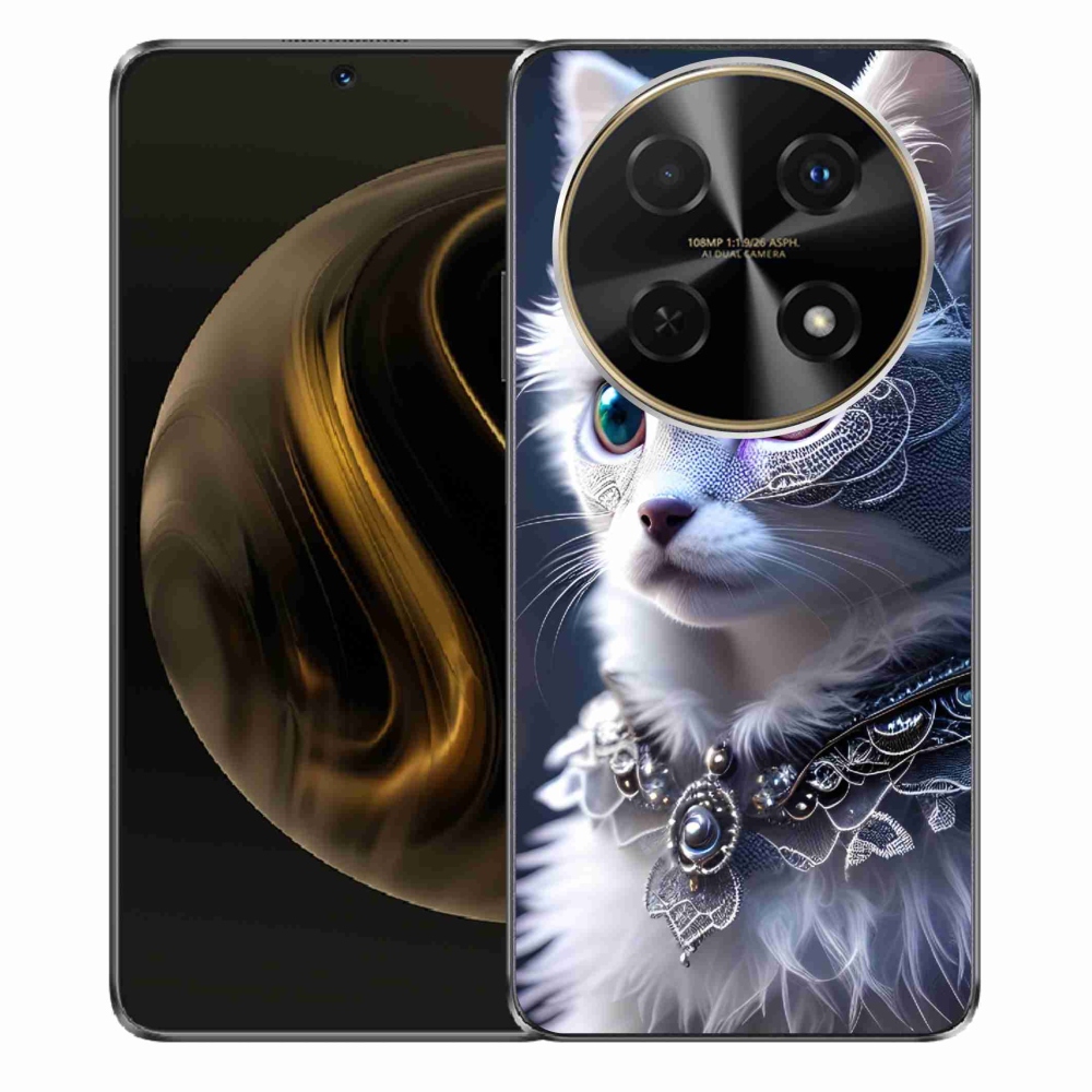 Gelový kryt mmCase na Huawei Nova 12i - bílá kočka