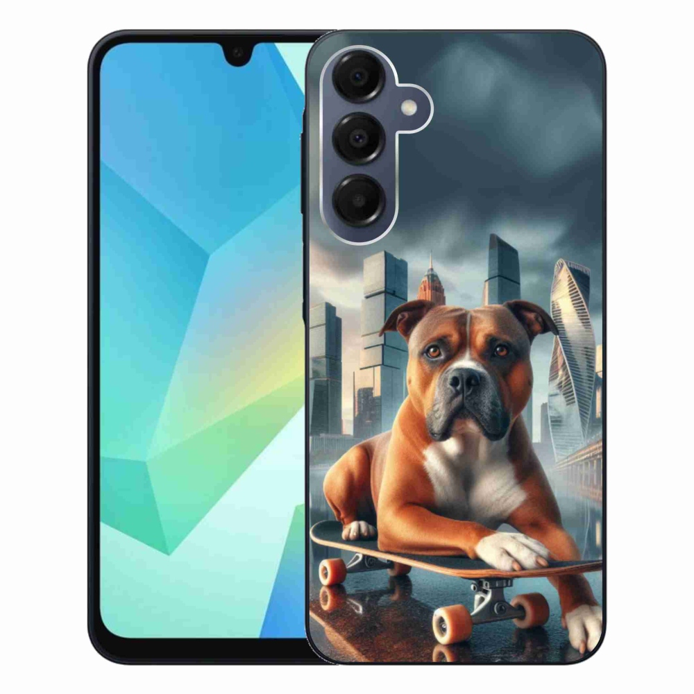 Gelový kryt mmCase na Samsung Galaxy A16 4G/5G - pes na skateboardu