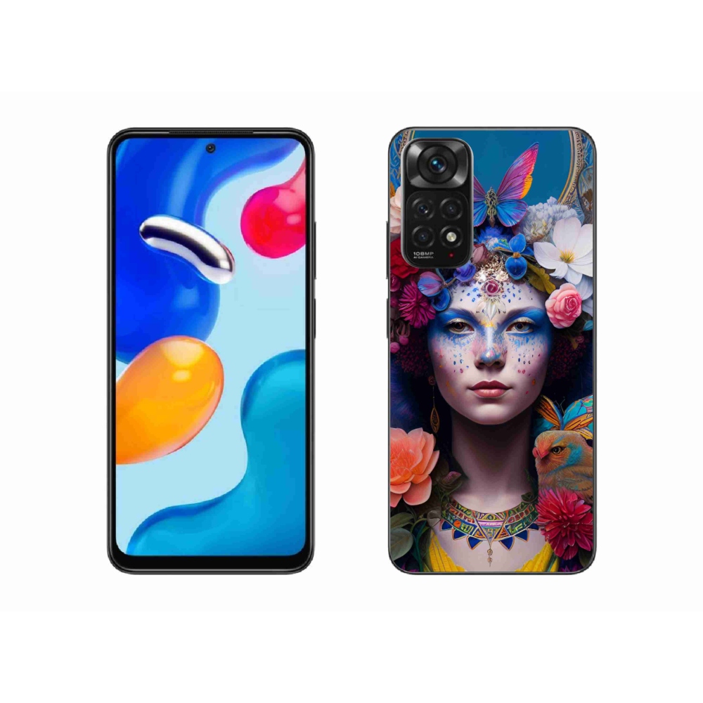 Gelový kryt mmCase na Xiaomi Redmi Note 11 4G - žena s květinami