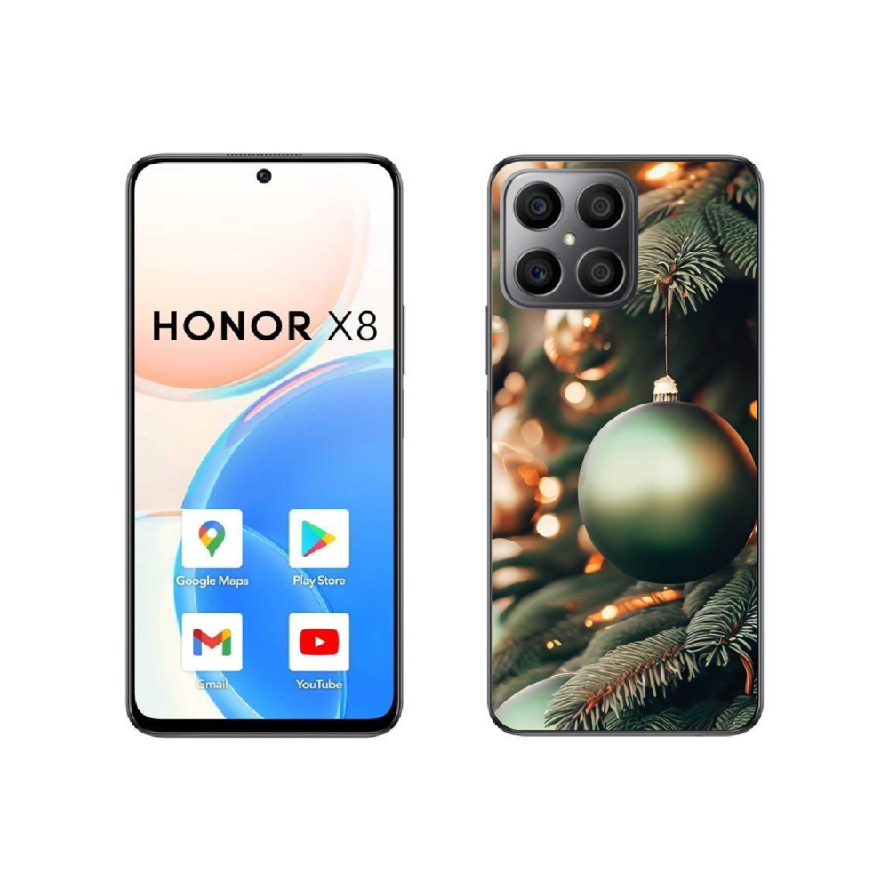 Gelový kryt mmCase na Honor X8 4G - vánoční ozdoby 1