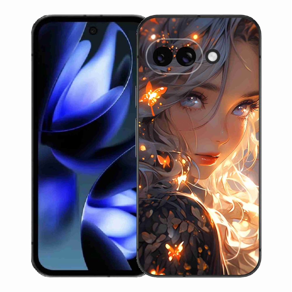 Gelový kryt mmCase na Google Pixel 9a - dívka a motýli