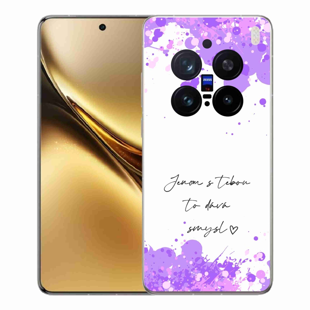 Gelový kryt mmCase na Vivo X200 Pro 5G - zamilovaný text bílé pozadí