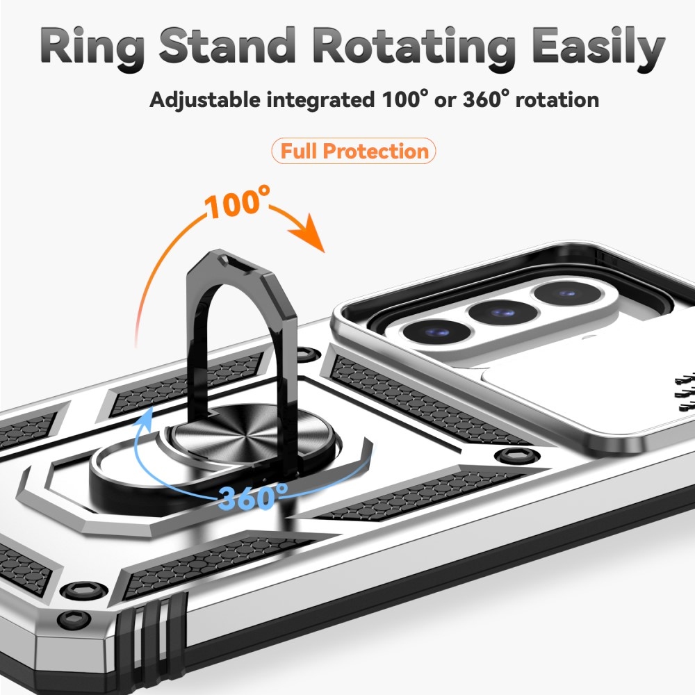 Ring odolný kryt na Samsung Galaxy A26 5G - stříbrný