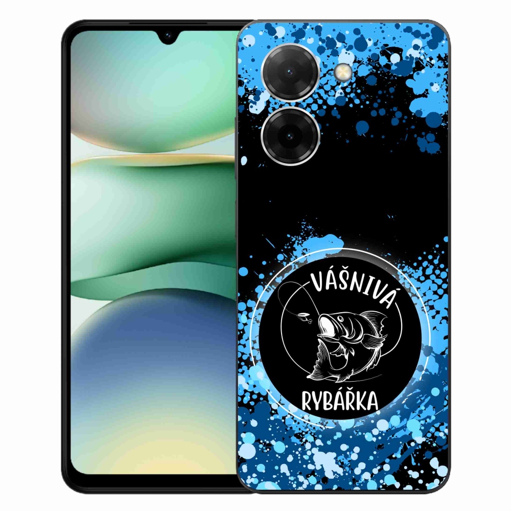 Gelový kryt mmCase na Xiaomi Redmi A5 (171.7x77.8x8.3mm) - vášnivá rybářka černé pozadí