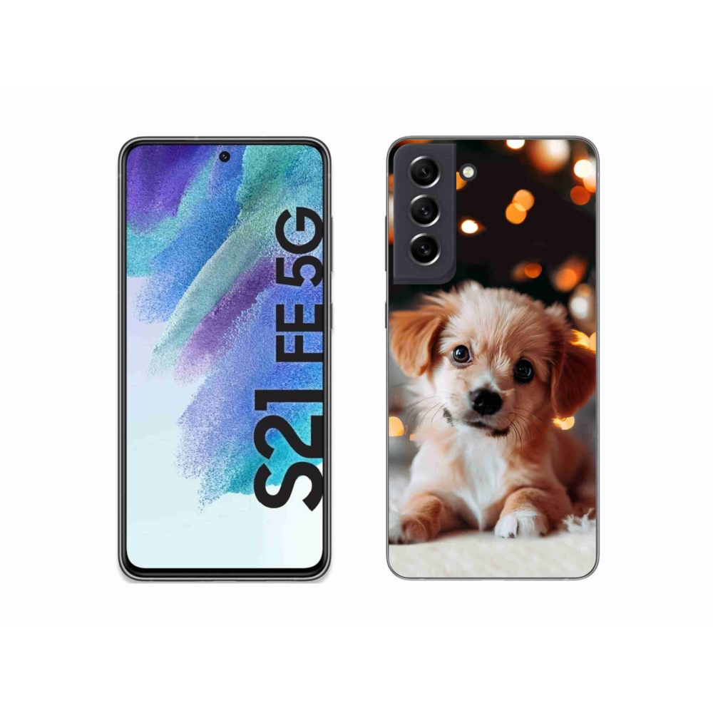 Gelový kryt mmCase na Samsung Galaxy S21 FE 5G - štěňátko