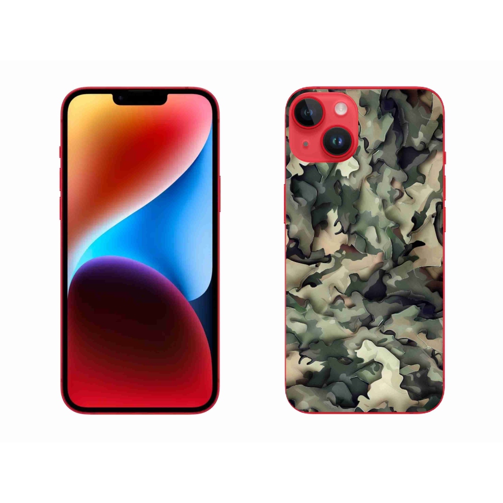 Gelový kryt mmCase na iPhone 14 Plus - maskáčový vzor 9