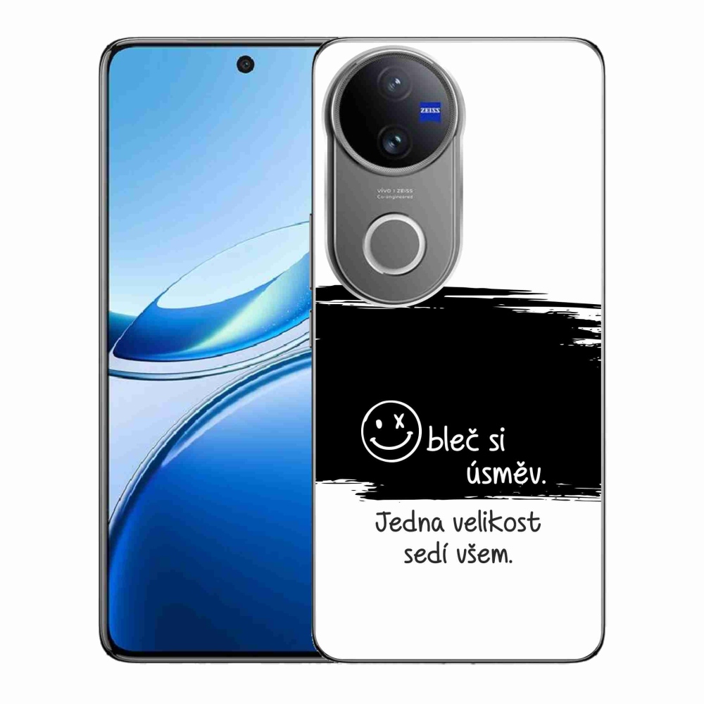 Gelový kryt mmCase na Vivo V50 5G - vtipný text 8 černobílé pozadí