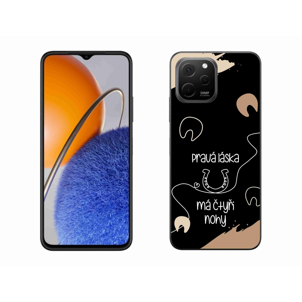 Gelový kryt mmCase na Huawei Nova Y61 - koňský motiv černé pozadí