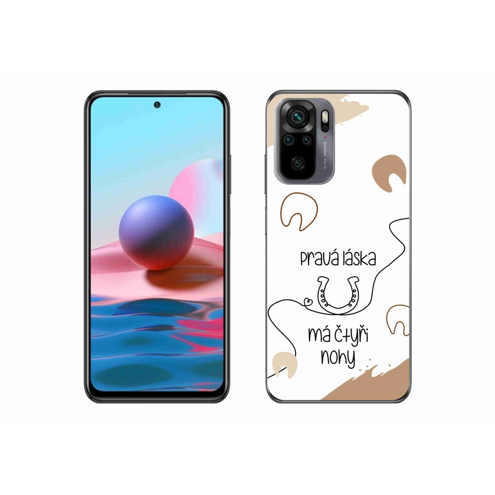 Gelový kryt mmCase na Xiaomi Redmi Note 10S - koňský motiv bílé pozadí