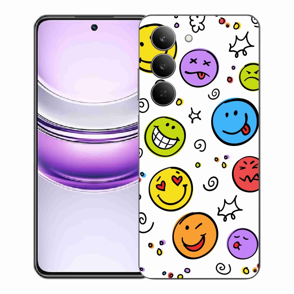 Gelový kryt mmCase na Realme 14x 5G - smajlíci