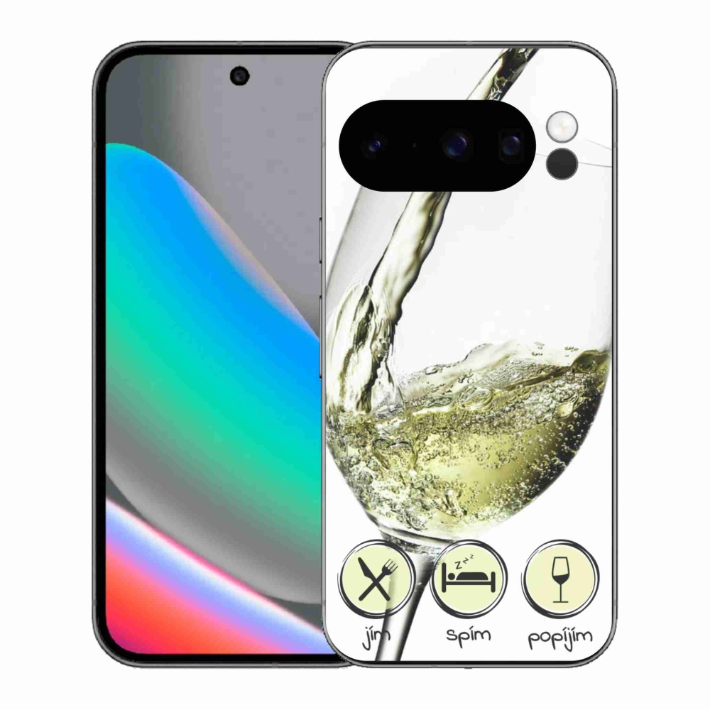 Gelový kryt mmCase na Google Pixel 10 Pro - sklenička vína bílé