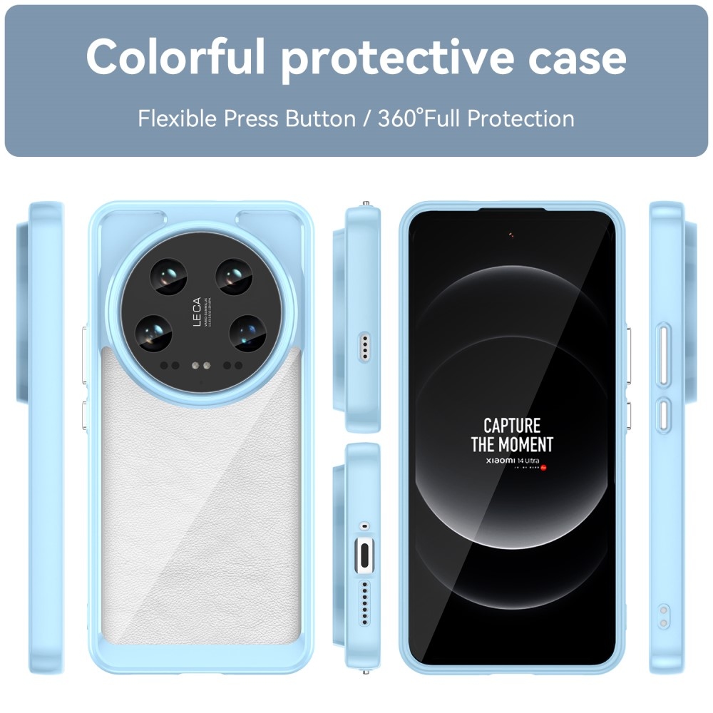 Gelový obal s pevnými zády na Xiaomi 14 Ultra - modrý