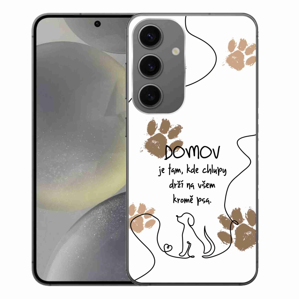 Gelový kryt mmCase na Samsung Galaxy S24+ - psí motiv bílé pozadí