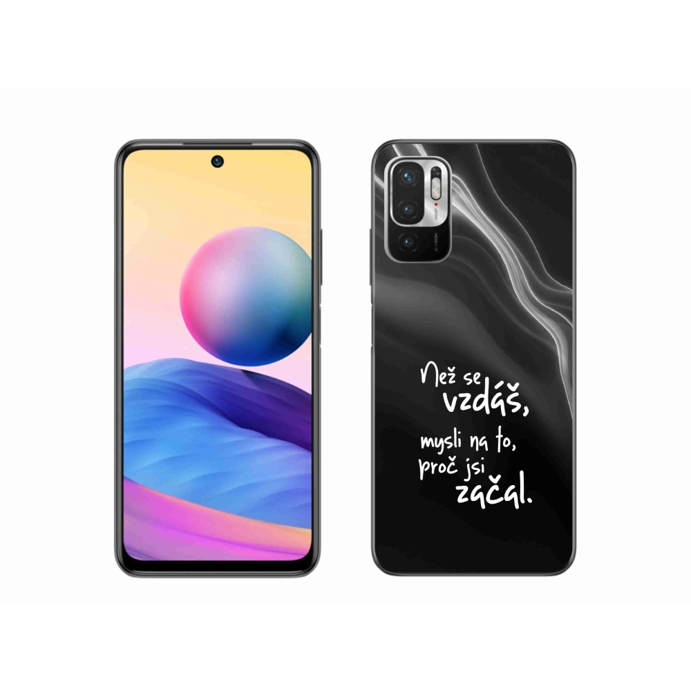Gelový kryt mmCase na Xiaomi Redmi Note 10 5G - citát 2 černé pozadí