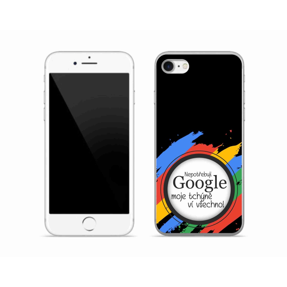 Gelový kryt mmCase na iPhone SE (2022) - tchýně ví všechno černé pozadí