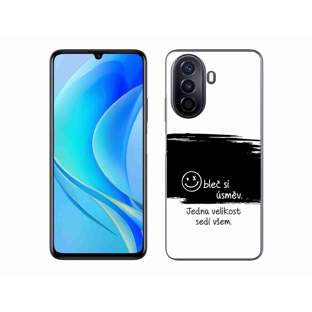 Gelový kryt mmCase na Huawei Nova Y70 - vtipný text 8 černobílé pozadí