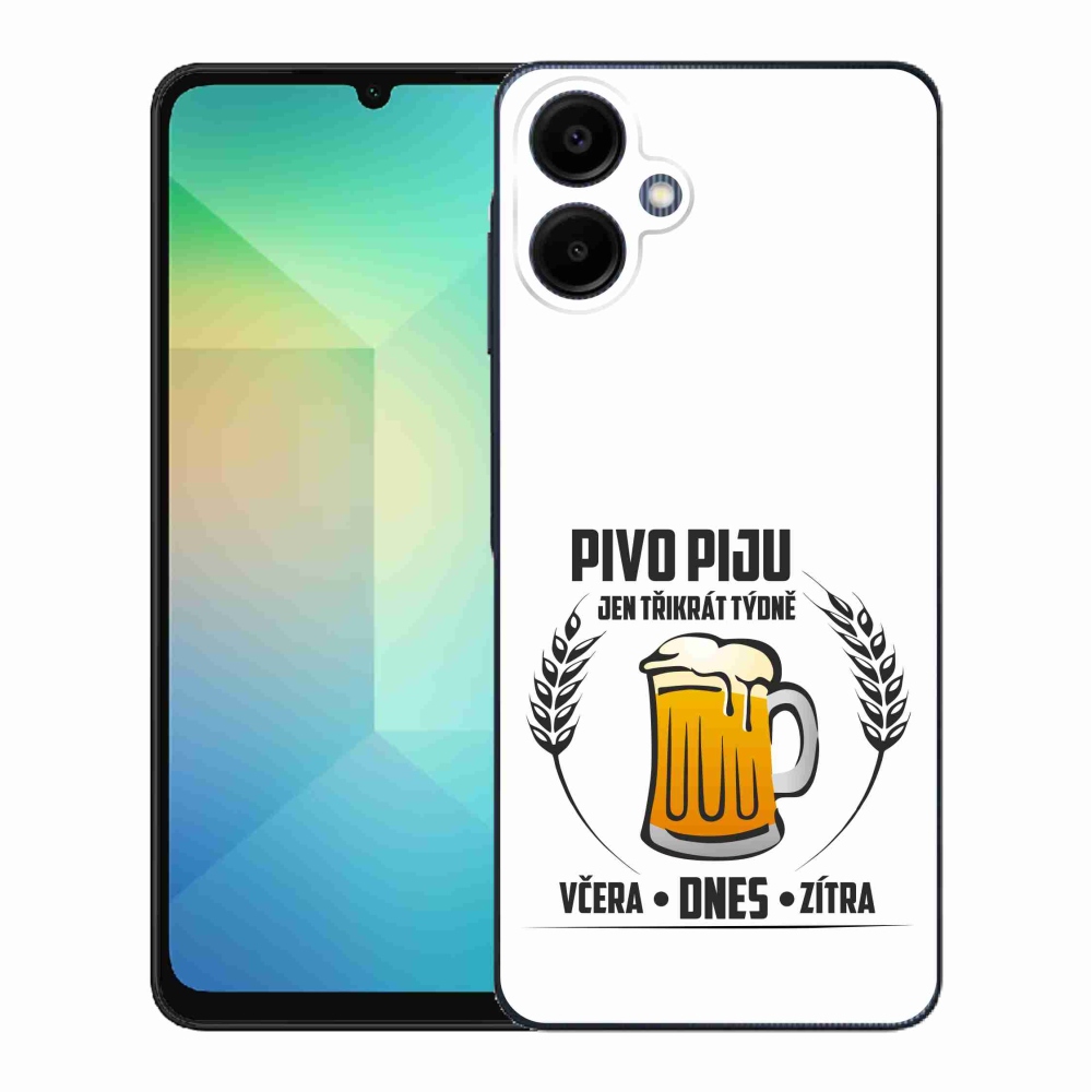 Gelový kryt mmCase na Samsung Galaxy A06 4G - pivní motiv bílé pozadí