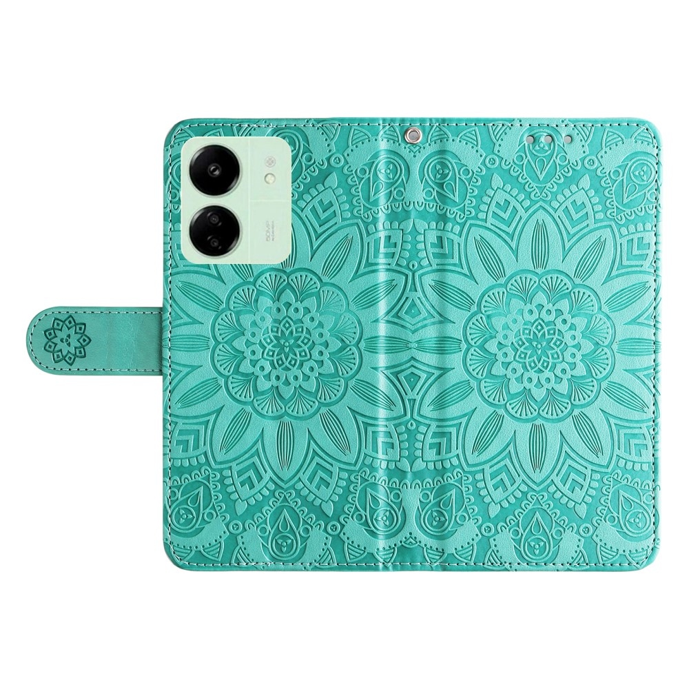Sunflower knížkové pouzdro na Xiaomi Poco C65/Redmi 13C - modrozelené