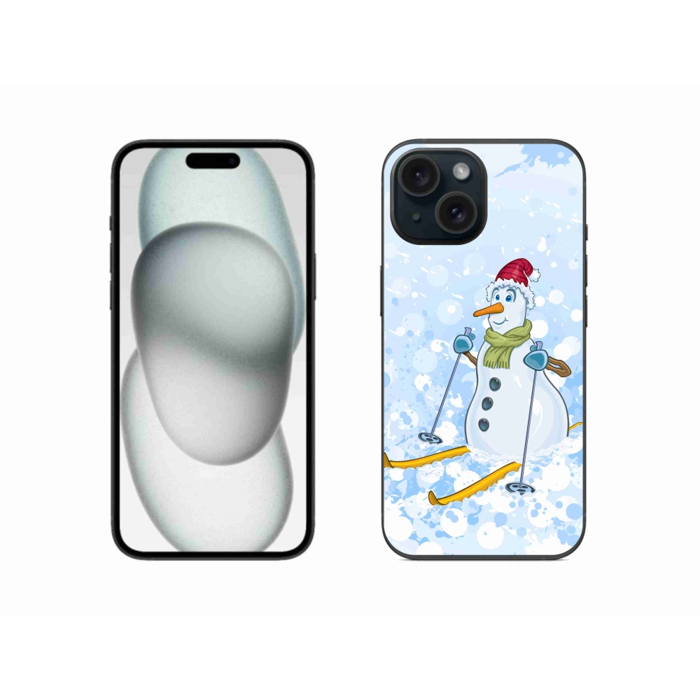 Gelový kryt mmCase na iPhone 15 - sněhulák