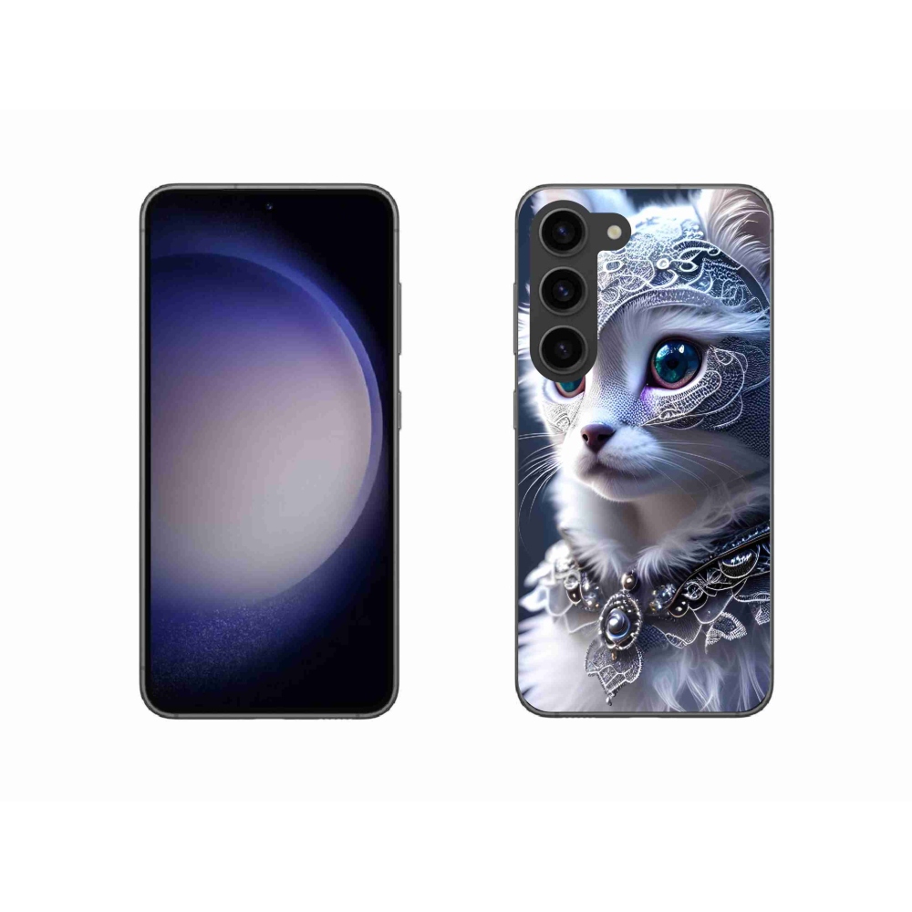 Gelový kryt mmCase na Samsung Galaxy S23 5G - bílá kočka