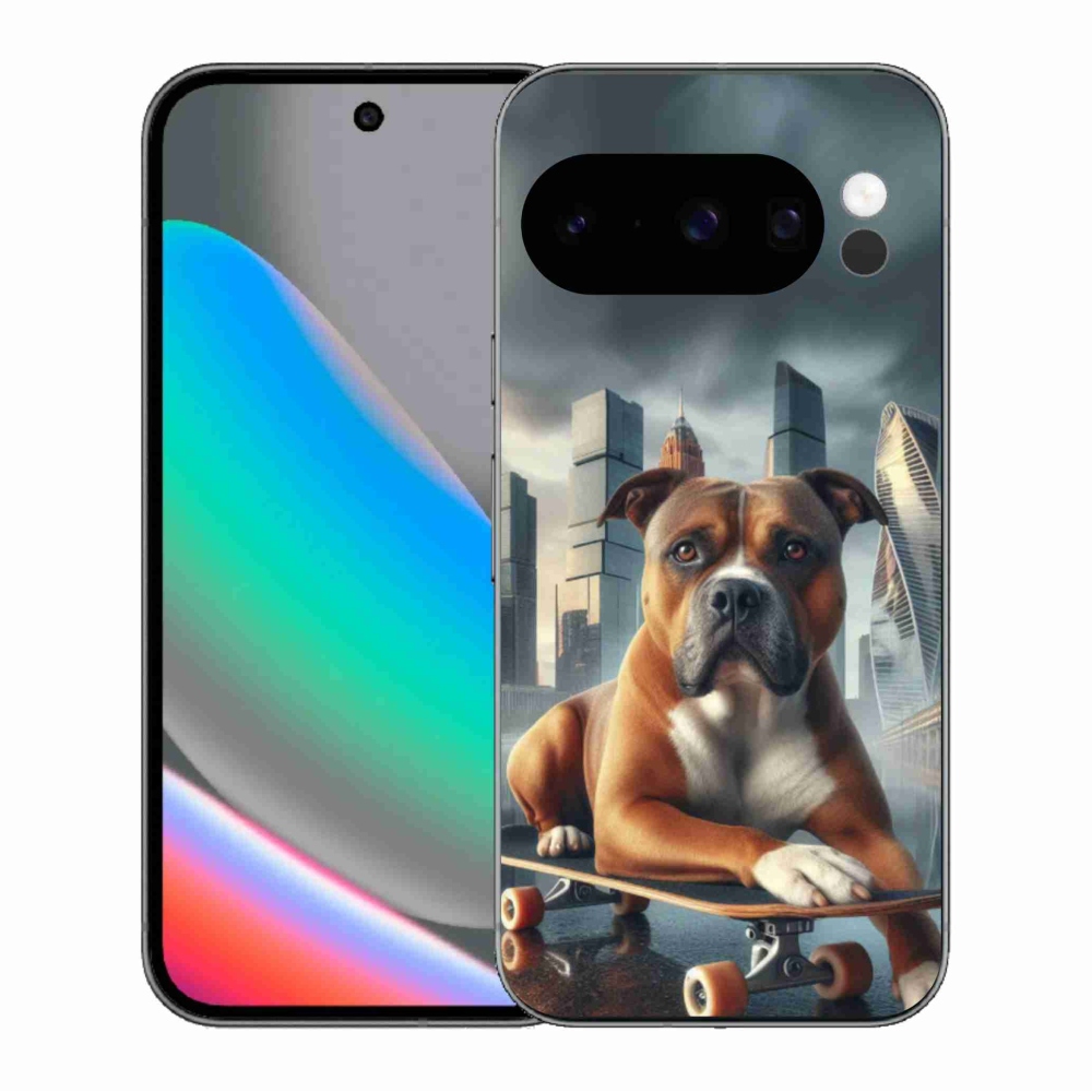 Gelový kryt mmCase na Google Pixel 10 Pro - pes na skateboardu