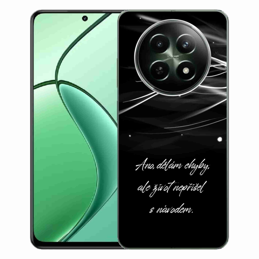 Gelový kryt mmCase na Realme 12 5G/12x 5G - citát černé pozadí