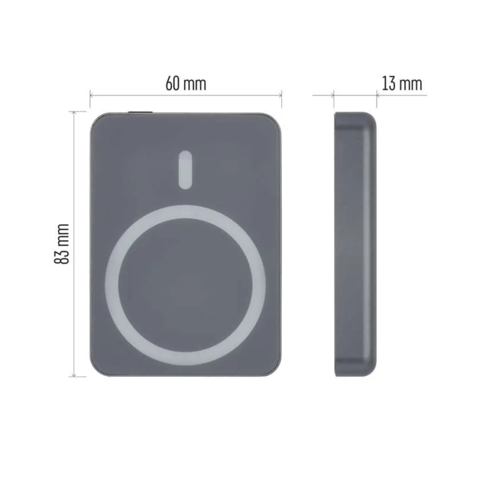 Powerbanka EMOS WI 522, 5 000 mAh, 20 W+Wireless - šedá