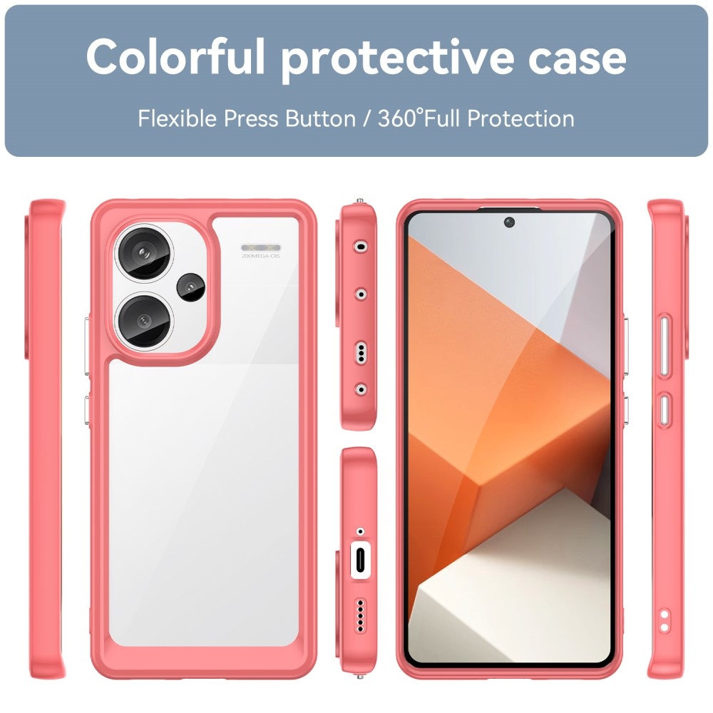 Gelový obal s pevnými zády na Xiaomi Redmi Note 13 Pro+ 5G - červený