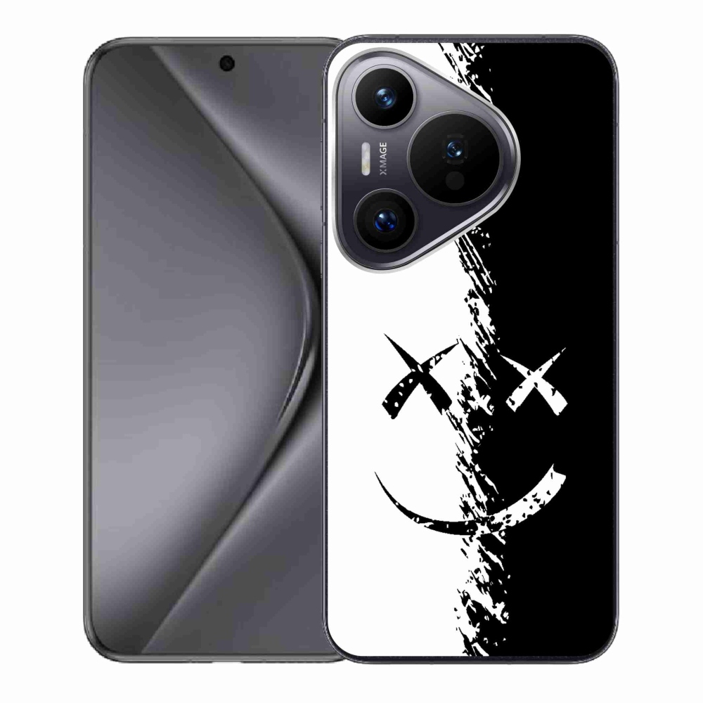 Gelový kryt mmCase na Huawei Pura 70 - černobílý smajlík