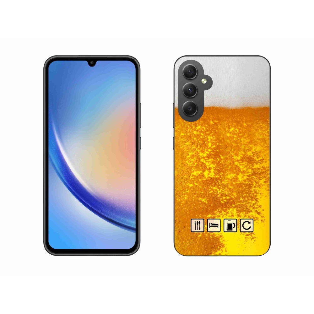Gelový kryt mmCase na Samsung Galaxy A34 5G - pivní motiv 3